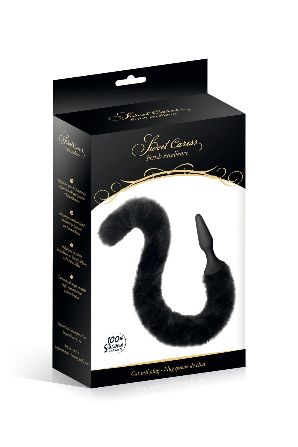 Plug anal silicone queue de chat noir