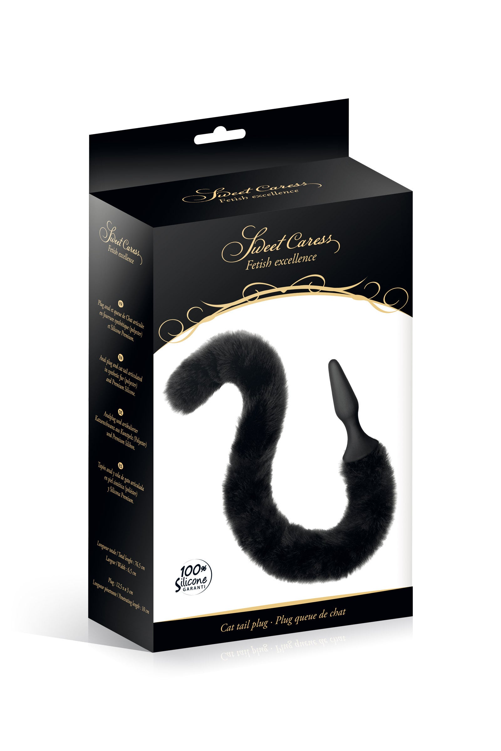 Plug anal silicone queue de chat noir